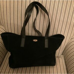 UGG Black Suede Tote Bag Purse